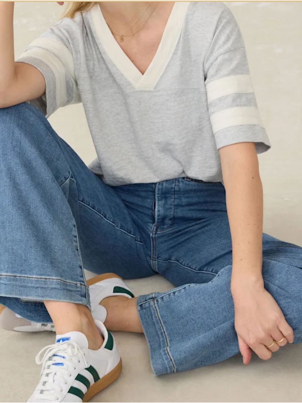 FAHERTY Sundrenched Slub Varsity Tee in Grey NWT size XL